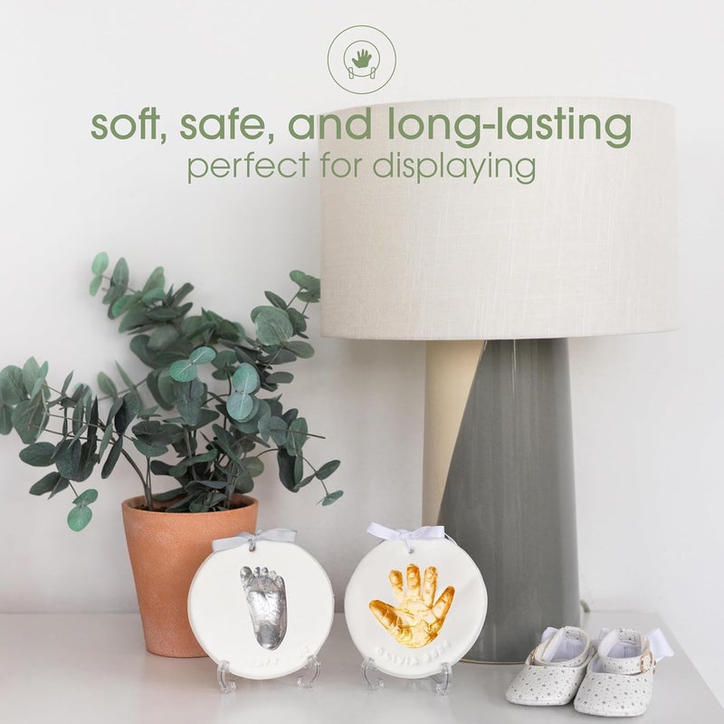 Pear Head Deluxe Air Dry Clay DIY Baby Handprint and Footprint Kit, Personalized Christmas Ornament with Letter and Number Stamps, Holiday Newborn Keepsake - Image 5
